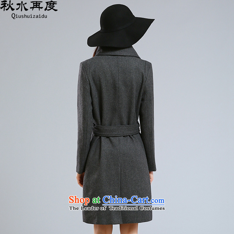 Once again we get Western Europe female coats gross long winter 2015 graphics are decorated in female temperament thin Long Hair Girl black jacket? /.... again XL, online shopping