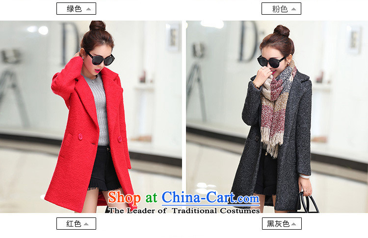 Lady element 2015 autumn and winter in New Long Hair Girl Korean jacket? 