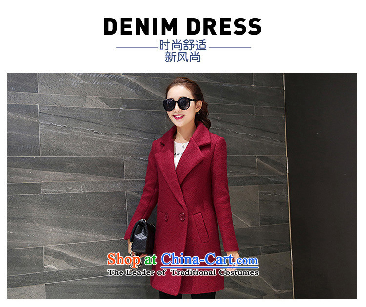 Lady element 2015 autumn and winter in New Long Hair Girl Korean jacket? 