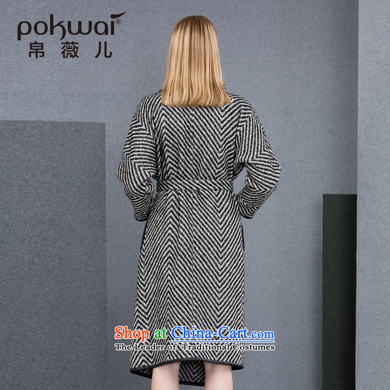 The Hon Audrey Eu Yuet-yung 2015 9POKWAI/ winter clothing new western lapel color plane collision with a long hair jacket, black and white , then 8Ms Audrey EU-POKWAI) , , , shopping on the Internet