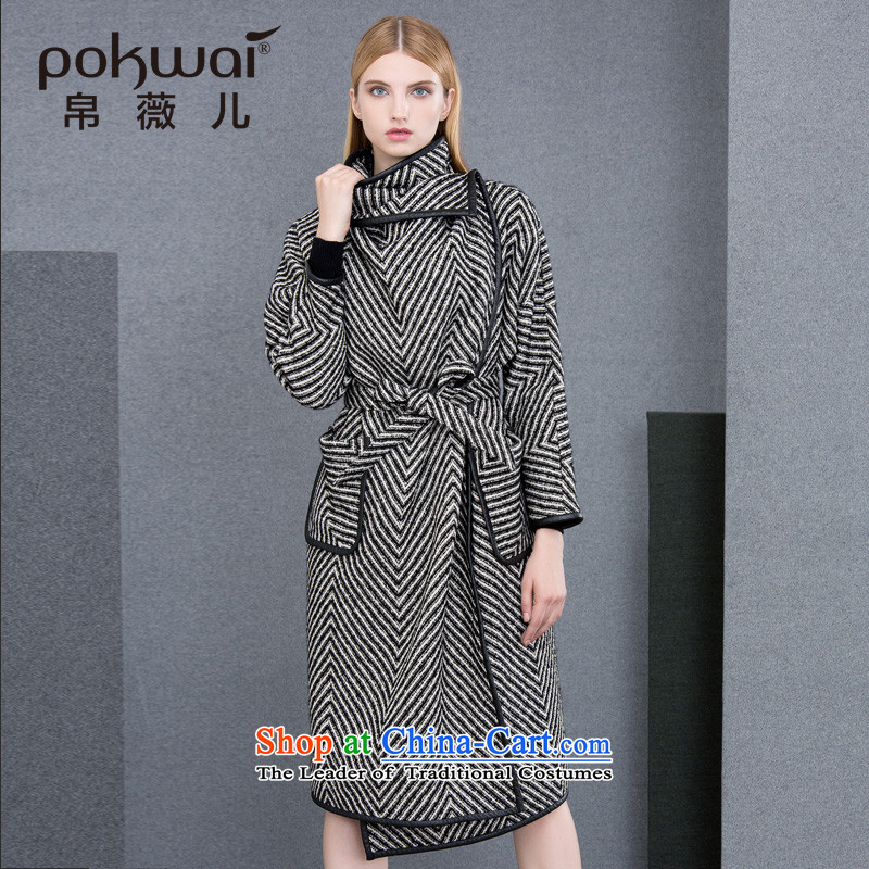 The Hon Audrey Eu Yuet-yung 2015 9POKWAI/ winter clothing new western lapel color plane collision with a long hair jacket, black and white , then 8Ms Audrey EU-POKWAI) , , , shopping on the Internet