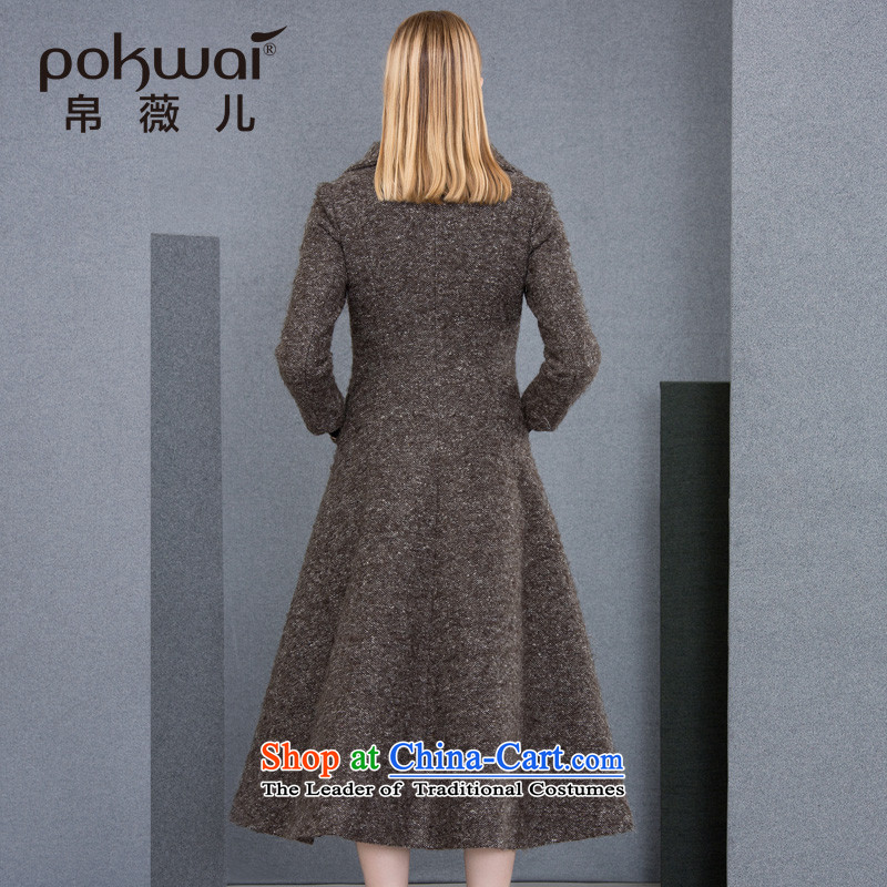 The Hon Audrey Eu Yuet-yung 2015 9POKWAI/ autumn and winter western original design long coats , gray hair? MS AUDREY EU-POKWAI silk) , , , shopping on the Internet
