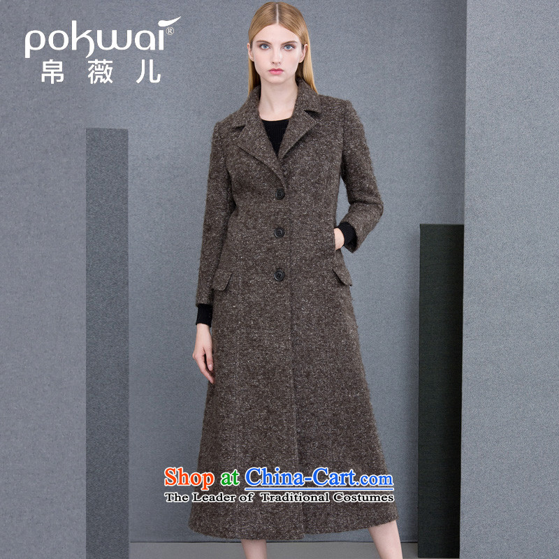 The Hon Audrey Eu Yuet-yung 2015 9POKWAI_ autumn and winter Western big original design long hair? coats gray M