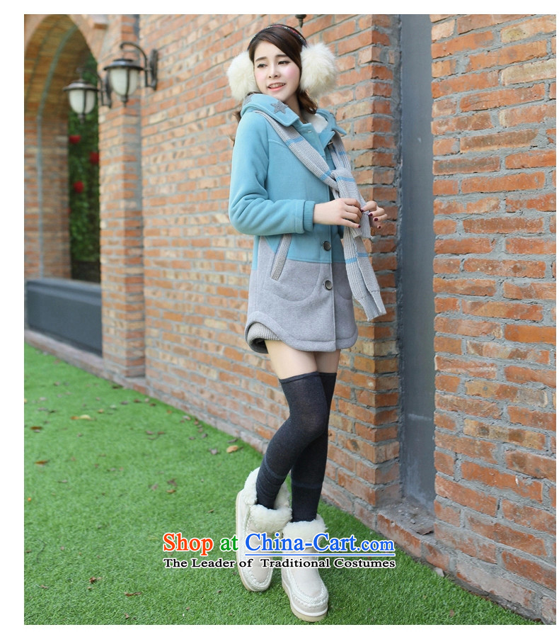 This diffuse girls winter 2015 new) long hair? Jacket Korea Sau San edition of secondary school students with cap lovely thick coat gentlewoman cloak? Blue M picture, prices, brand platters! The elections are supplied in the national character of distribution, so action, buy now enjoy more preferential! As soon as possible.