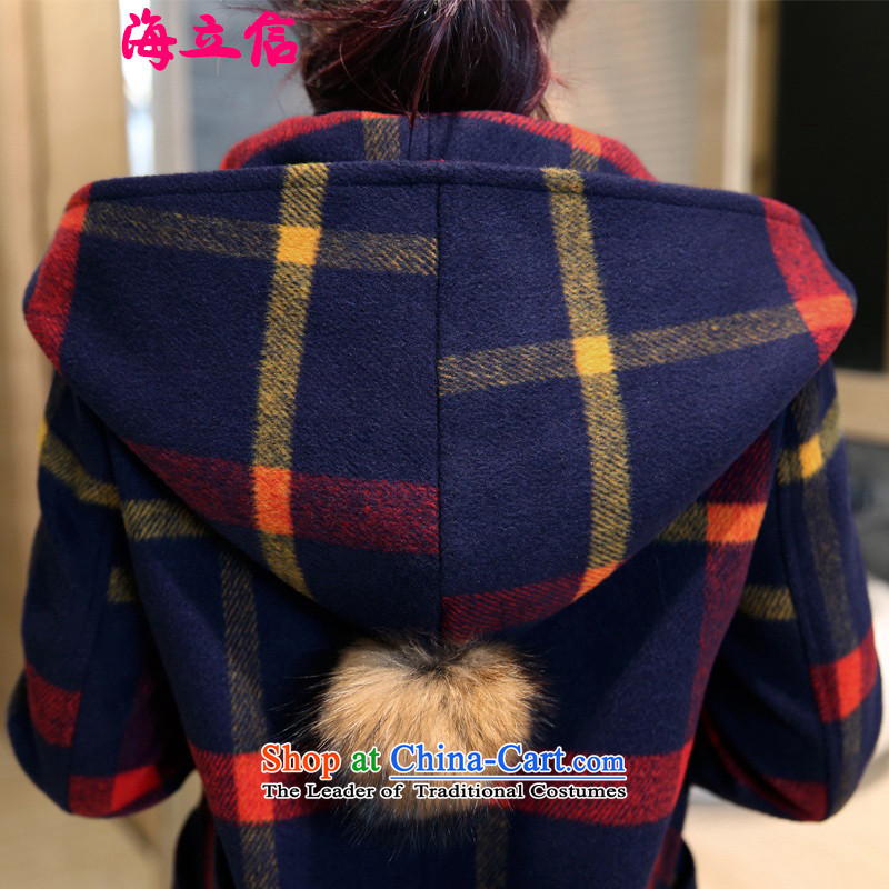 Letter alite 2015 winter clothing new products Sau San with cap grid gross butted? long thick hair? coats of female Huang Hongying M ALITE Letter , , , shopping on the Internet