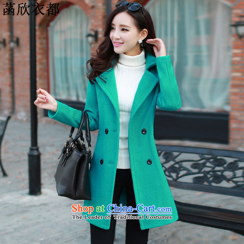 On the basis of Yan Yi are 2015 autumn and winter New Women Korean fashion Sau San double-coats female F2361 gross? greenL