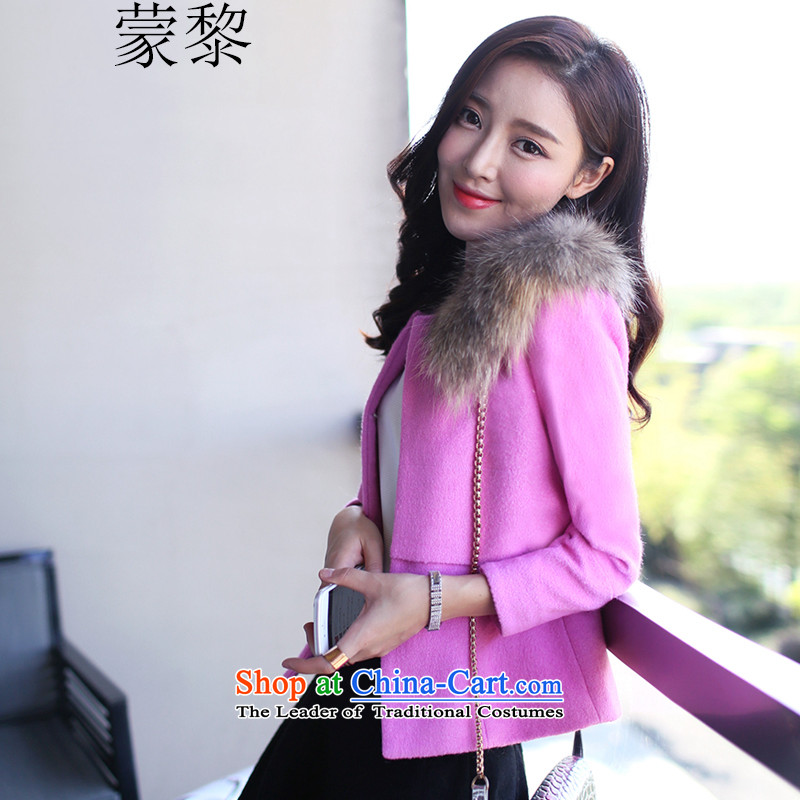 Lai 2015 autumn and winter and new gross shortage of female jacket? Korean aristocratic temperament wool coat girl with true? Nuclear Sub gross collar Short Sleeve Jacket in red , L, Monrovia Lai , , , shopping on the Internet