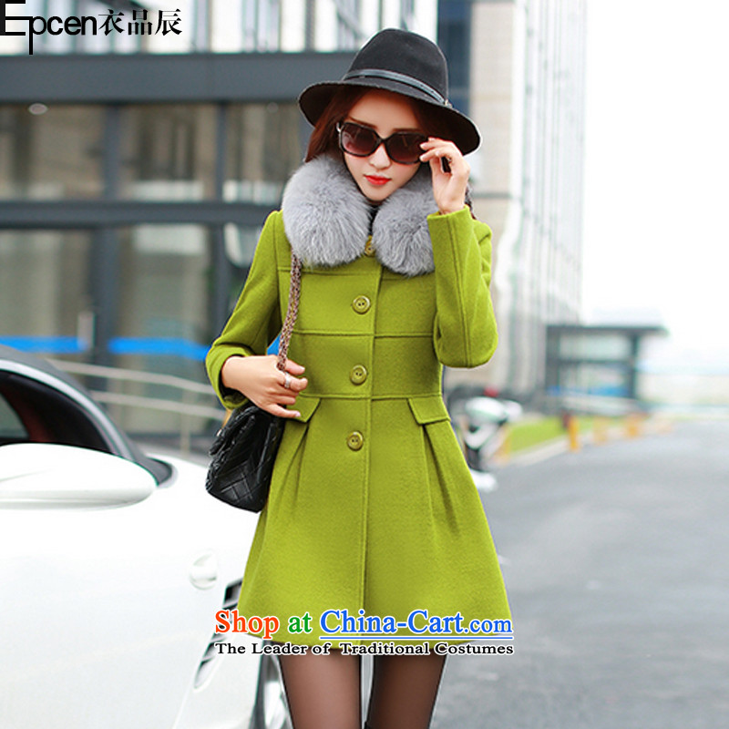 Yi Jin (epcen No. 2015), autumn and winter new products Women warm gross a wool coat FF5045 green XL, Yi Jin (epcen NO.) , , , shopping on the Internet