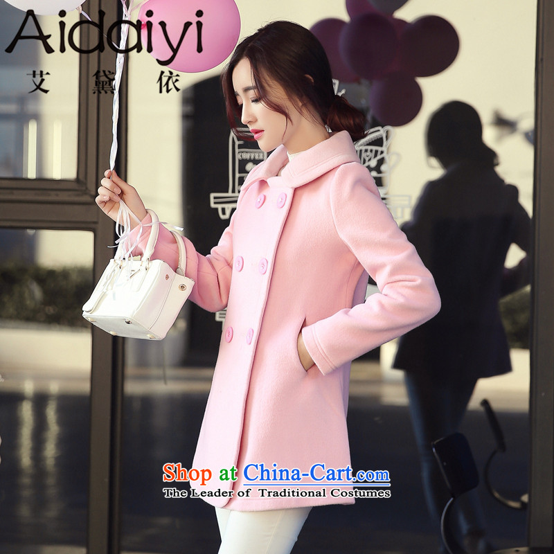 In accordance with the (AIDAIYI Sainte-Adele (QC)? 2015 autumn and winter coats female new general, temperament wool a wool coat han bum small wind female graphics Heung-thin pink , L (AIDAIYI Sainte-Adele (QC) has been pressed shopping on the Internet