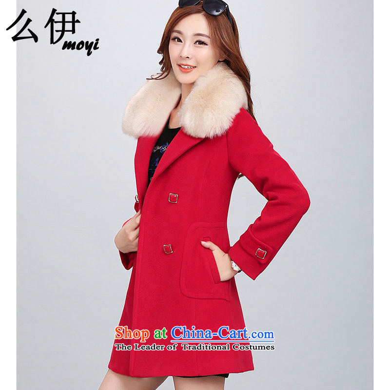 Canada, 2015 Fall_Winter Collections new Korean girl in gross? jacket long sleek hair? With coats of Sau San removable collar _A gross cotton_ 82018 Large RedM