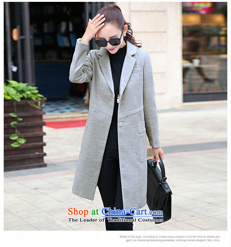 Gil Wo Ika 2015 autumn and winter new stylish ultra long suit for Sau San leisure wool a wool coat gross? female jacket Sleek and versatile Smoke Gray XL Photo, prices, brand platters! The elections are supplied in the national character of distribution, so action, buy now enjoy more preferential! As soon as possible.