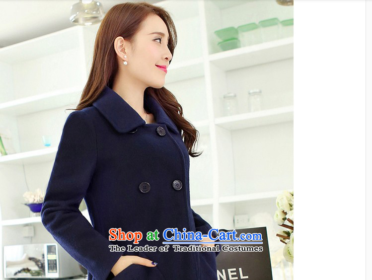 Euro 2015 yarn covered by the autumn and winter new gross jacket version won? long loose video thin coat cloak?? jacket women larger navy XXXL picture, prices, brand platters! The elections are supplied in the national character of distribution, so action, buy now enjoy more preferential! As soon as possible.