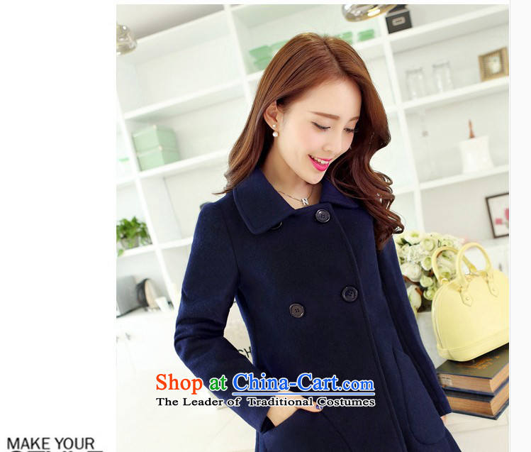 Euro 2015 yarn covered by the autumn and winter new gross jacket version won? long loose video thin coat cloak?? jacket women larger navy XXXL picture, prices, brand platters! The elections are supplied in the national character of distribution, so action, buy now enjoy more preferential! As soon as possible.