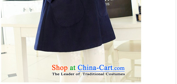 Euro 2015 yarn covered by the autumn and winter new gross jacket version won? long loose video thin coat cloak?? jacket women larger navy XXXL picture, prices, brand platters! The elections are supplied in the national character of distribution, so action, buy now enjoy more preferential! As soon as possible.
