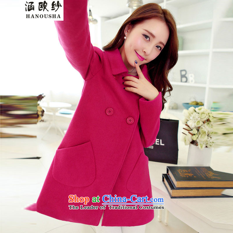 Euro 2015 yarn covered by the autumn and winter new gross jacket version won? long loose video thin coat cloak?? jacket women larger navy XXXL, covered by OSCE yarn (hanousha) , , , shopping on the Internet