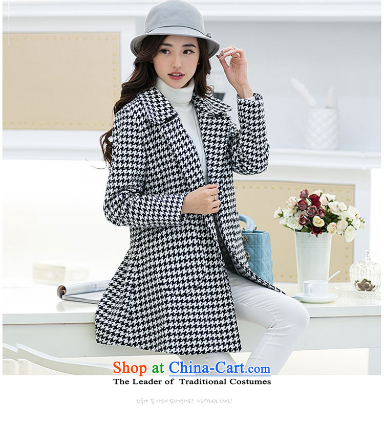Morning to the new Korean 2015 large stylish women Chidori-thick coat of gross? wild reverse collar double-gross jacket chidori grid? 4XL( recommendations 165-180 catty) Picture, prices, brand platters! The elections are supplied in the national character of distribution, so action, buy now enjoy more preferential! As soon as possible.