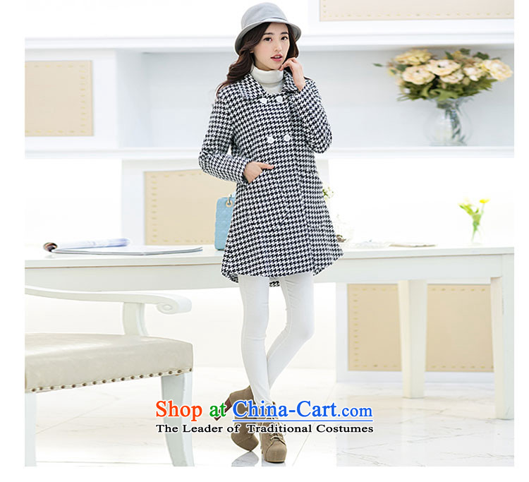 Morning to the new Korean 2015 large stylish women Chidori-thick coat of gross? wild reverse collar double-gross jacket chidori grid? 4XL( recommendations 165-180 catty) Picture, prices, brand platters! The elections are supplied in the national character of distribution, so action, buy now enjoy more preferential! As soon as possible.