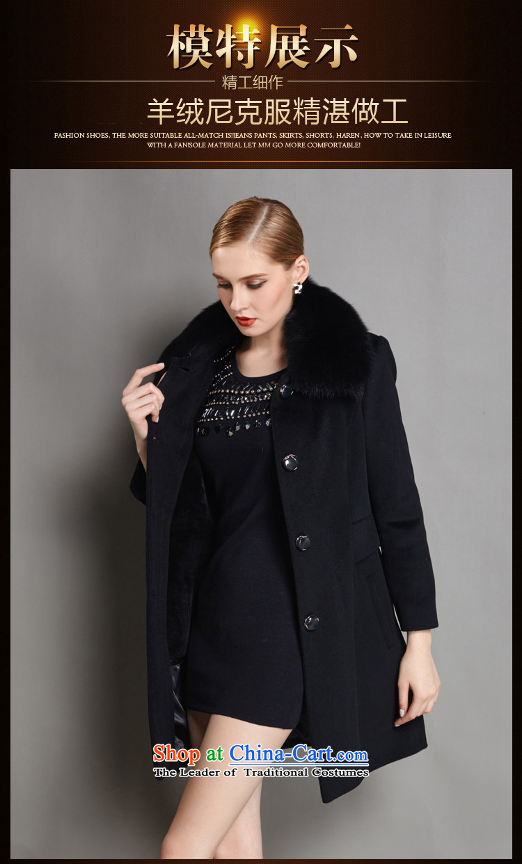 L-woo and purchase high-end women 2015 winter clothing new fox gross Washable Wool Sleeve Cashmere wool coat? long black XL Sau San Picture, prices, brand platters! The elections are supplied in the national character of distribution, so action, buy now enjoy more preferential! As soon as possible.
