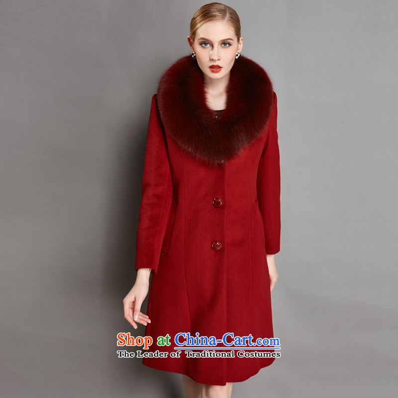 L-woo and purchase high-end women 2015 winter clothing new fox gross for coats and overcome women Cashmere wool long sleeves female gross XXXL, wine red cloak? L-woo and purchase online shopping has been pressed.