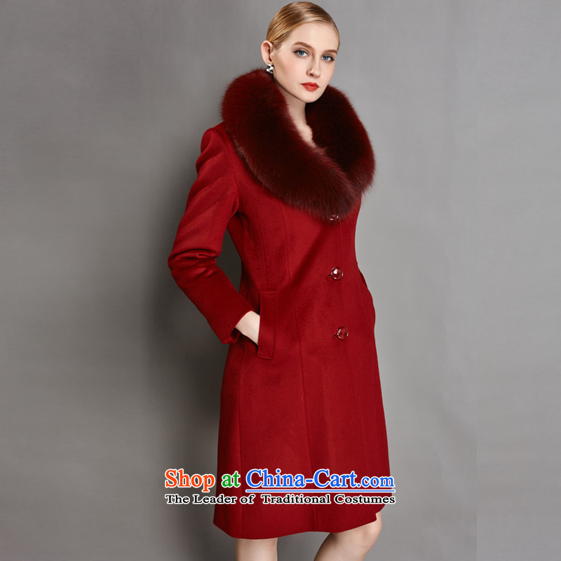 L-woo and purchase high-end women 2015 winter clothing new fox gross for coats and overcome women Cashmere wool long sleeves female gross XXXL, wine red cloak? L-woo and purchase online shopping has been pressed.