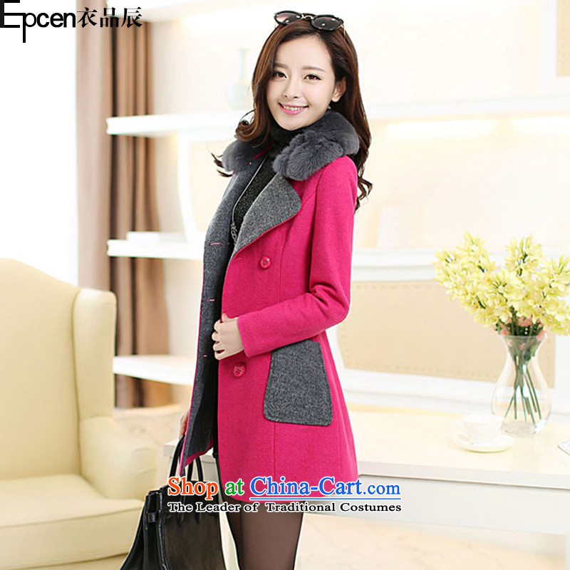 Yi Jin (epcen No. 2015), autumn and winter new products in the women's long coats thick wind)? BH6111 jacket of red , L, Yi Jin (epcen NO.) , , , shopping on the Internet