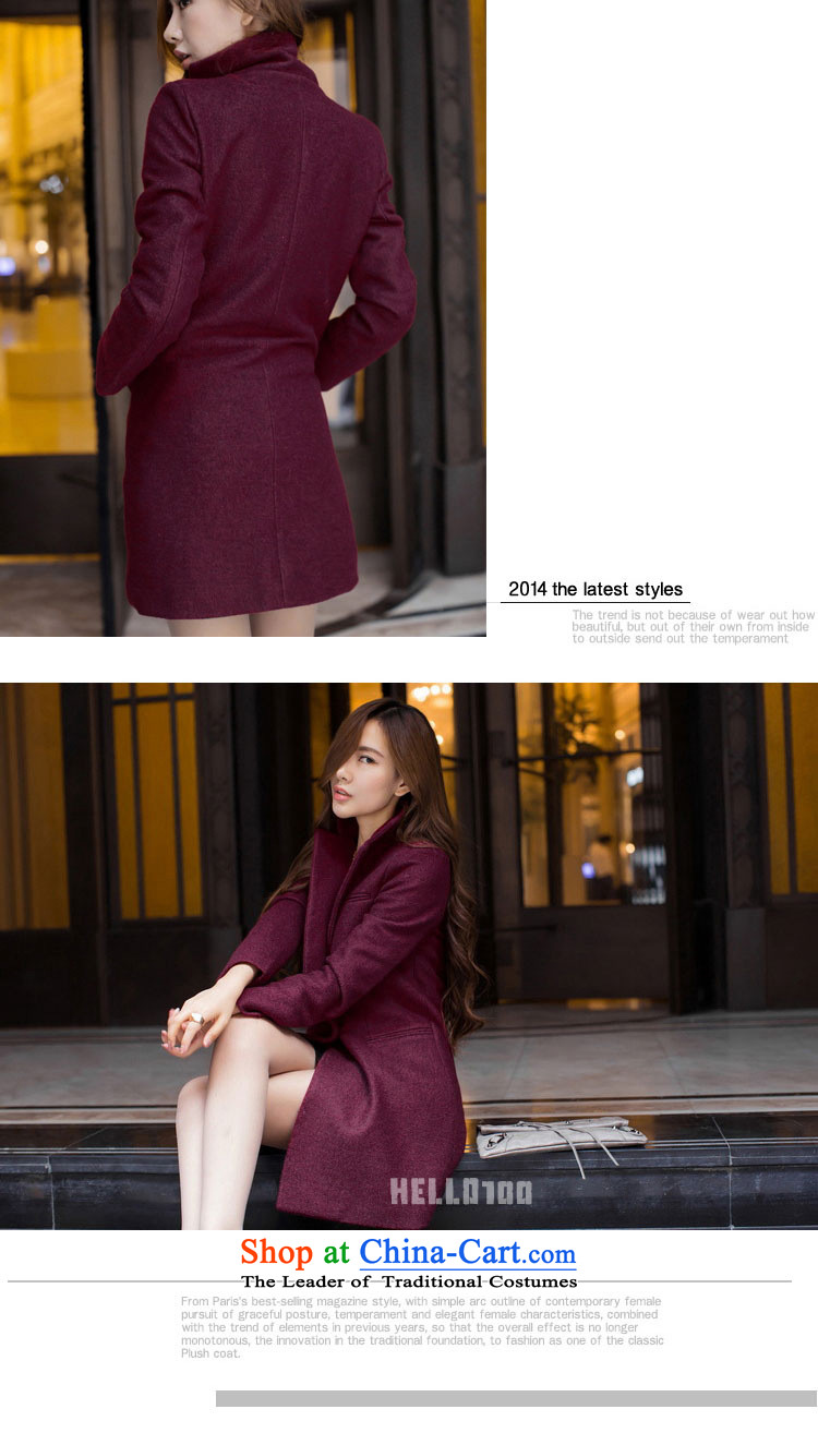 Connie Deer 2015 Autumn Addis Ababa with the new Korean Fleece Jacket is Long Hair Girl autumn and winter OL temperament Sau San cashmere a wool coat wine red cotton plus 2XL Photo, prices, brand platters! The elections are supplied in the national character of distribution, so action, buy now enjoy more preferential! As soon as possible.