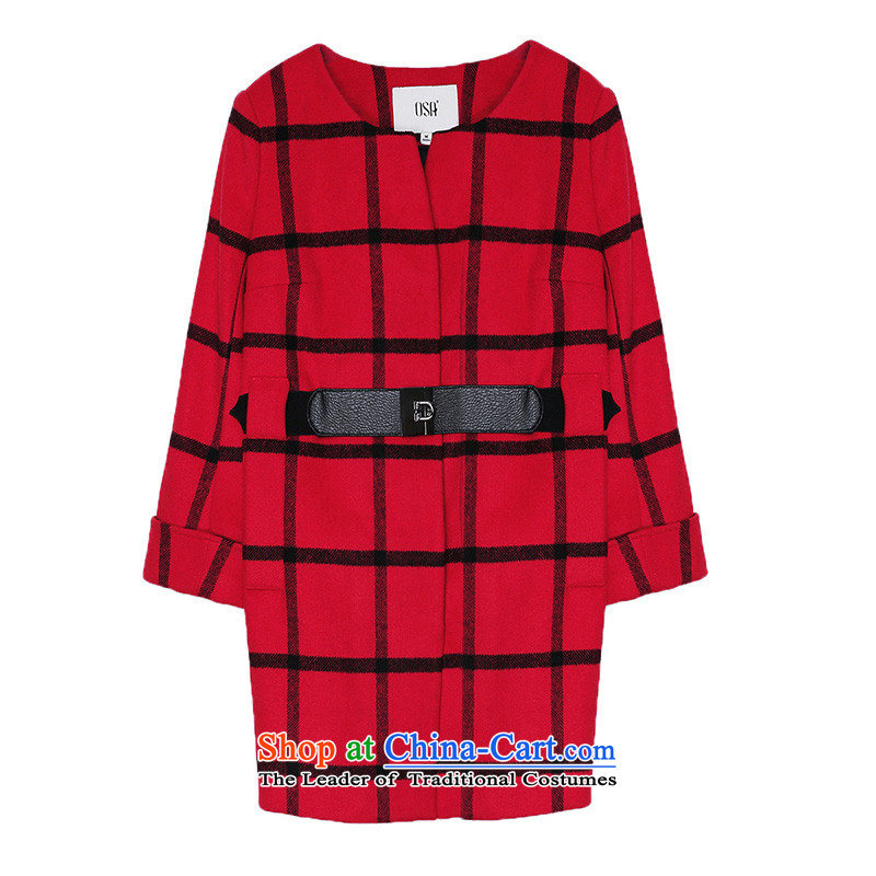The OSA EURO 2015 Winter New Windsor Women Plaid Stretch Color Plane Collision girdles SD506004 gross? jacket red , L, OSCE Lisa (O.SA) , , , shopping on the Internet