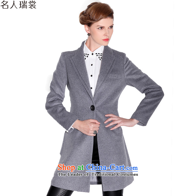 Celebrity Rui Advisory 2015 autumn and winter new gross DW52140633 jacket? gray XXL
