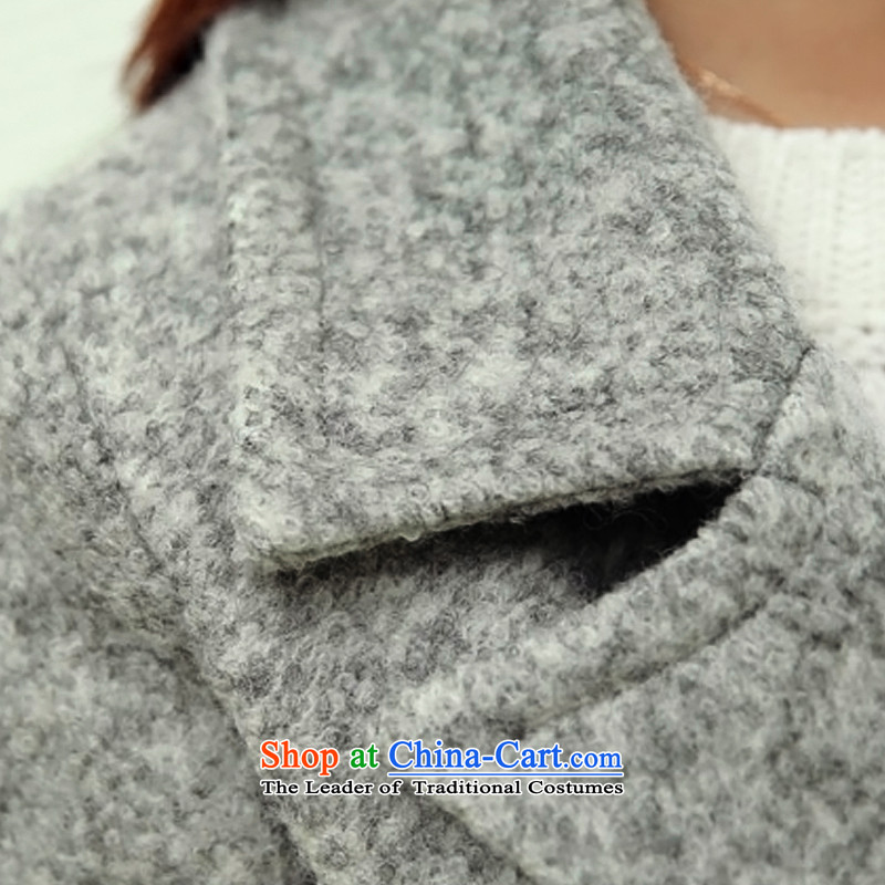 O Pui Kwan 2015 autumn and winter new Korean long thin video   Gross female jacket coat?  8,615  Gray L, O Pui Kwan (aobeilin) , , , shopping on the Internet
