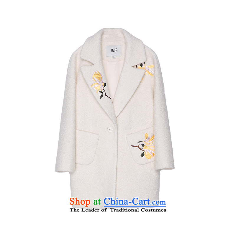 The OSA EURO 2015 Winter New Windsor female embroidered trim really pocket? jacket SD539003 gross m White L, OSCE Lisa (O.SA) , , , shopping on the Internet