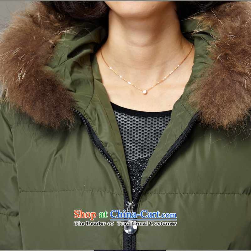 Curry murmured larger female cotton coat autumn and winter increase to the new trendy lounge video thin army green curry XXXL, murmured , , , shopping on the Internet
