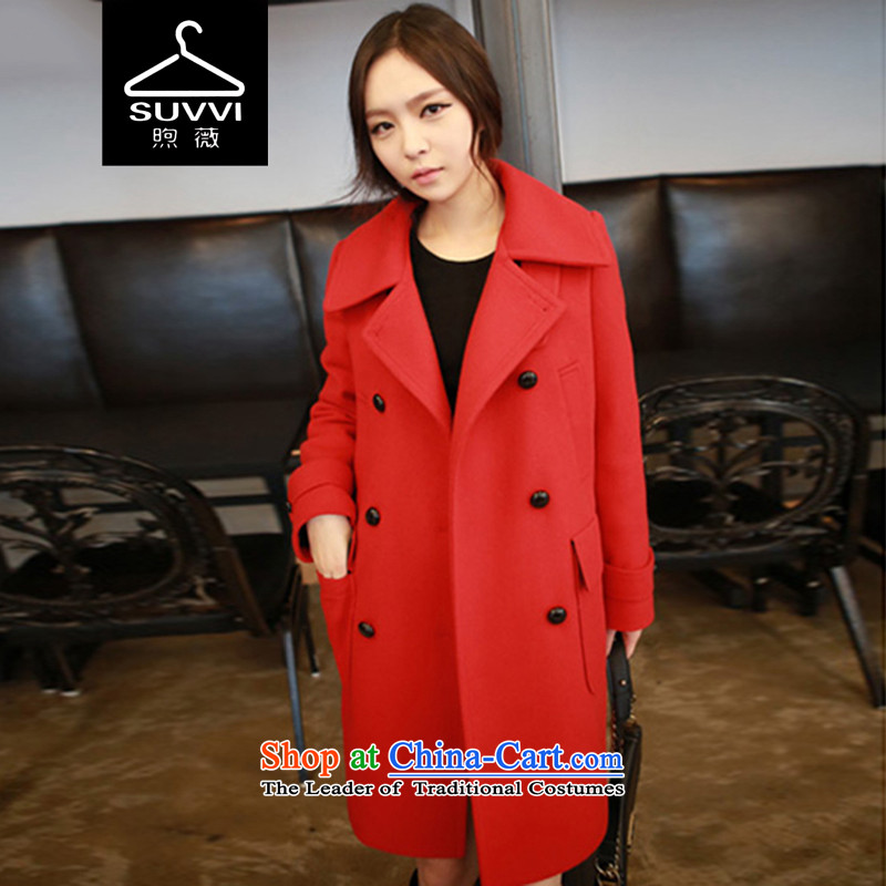 Ms Audrey EU SUVVI sunbeams 2015 winter clothing new liberal double-a wool coat female red XL, Xu Wei (SUVVI) , , , shopping on the Internet