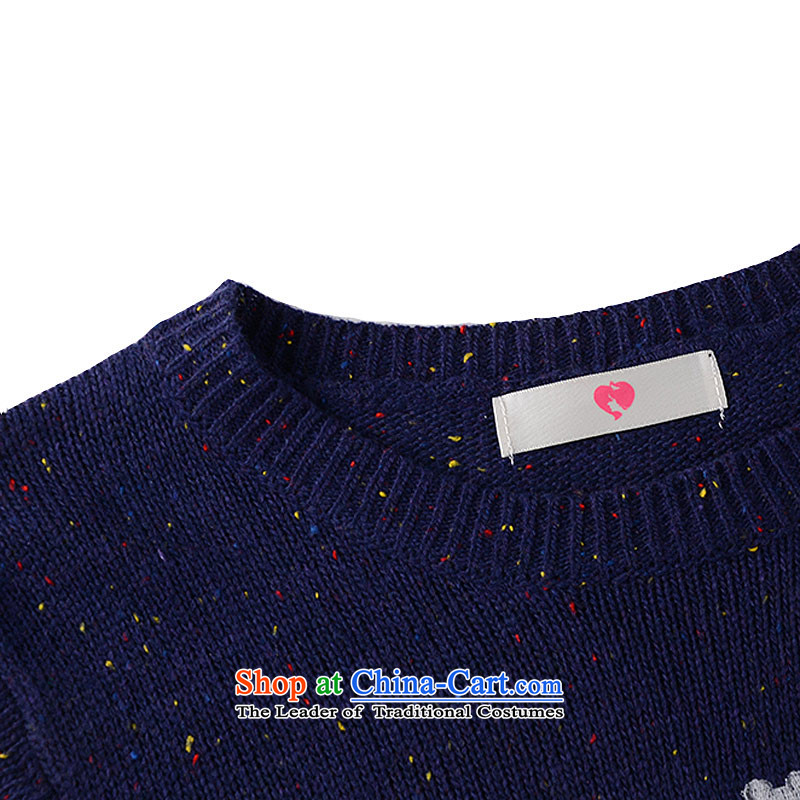 Hei princess fall 2015 slavery new larger female Korean version thin Knitted Shirt female long-sleeved shirt, forming the hedging Y56529 large blue 3XL, code-Hi Marguerite slavery has been pressed shopping on the Internet