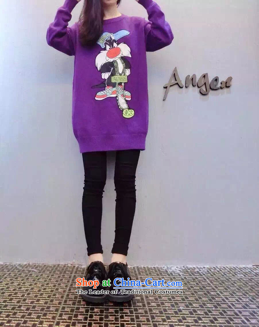 The Scarlet Letter, larger female thick sister Sun-Dok 2015 Autumn replacing the new MM thick long-sleeved stamp cartoon in long Sweater Knit-5798 3XL purple weight recommendations 140-160 characters catty picture, prices, brand platters! The elections are supplied in the national character of distribution, so action, buy now enjoy more preferential! As soon as possible.