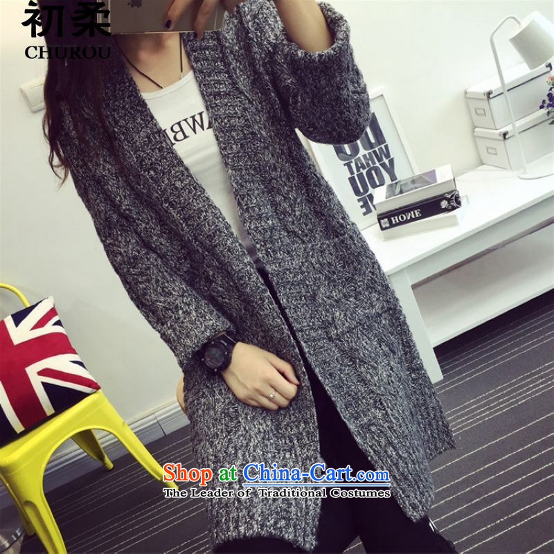 At the beginning of the autumn and winter 2015 Sophie Korean version of large numbers of ladies to increase long-sleeved jacket, sweater long twist cardigan thick MM200 catty to wearing a dark gray code, Sophie are , , , shopping on the Internet