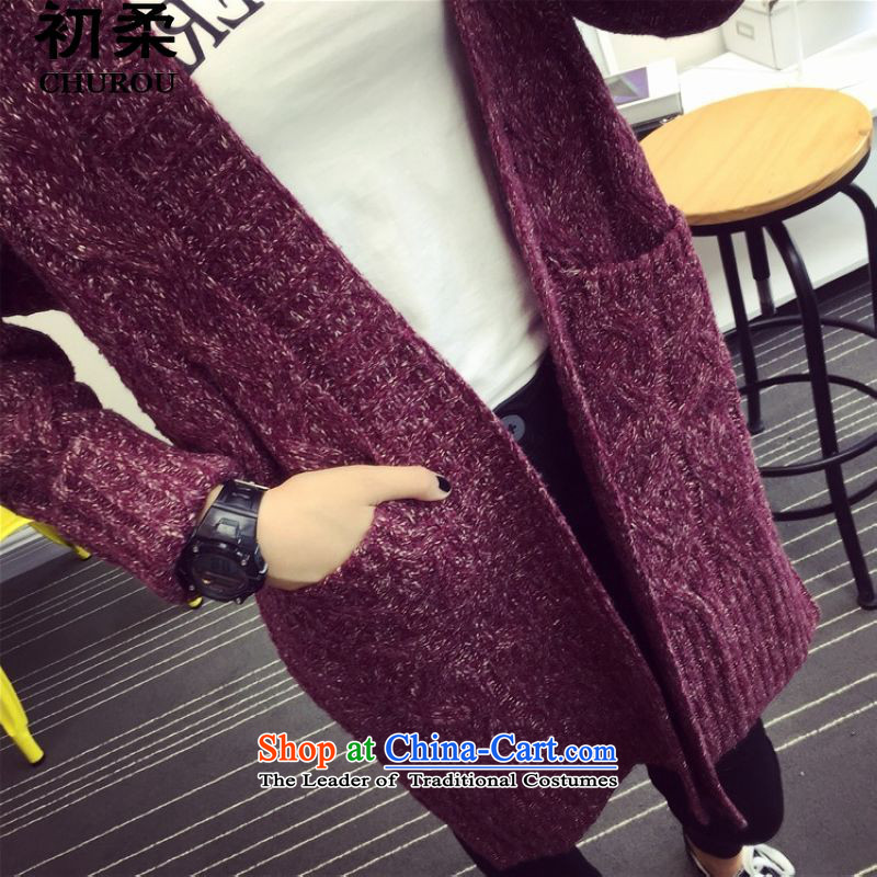 At the beginning of the autumn and winter 2015 Sophie Korean version of large numbers of ladies to increase long-sleeved jacket, sweater long twist cardigan thick MM200 catty to wearing a dark gray code, Sophie are , , , shopping on the Internet