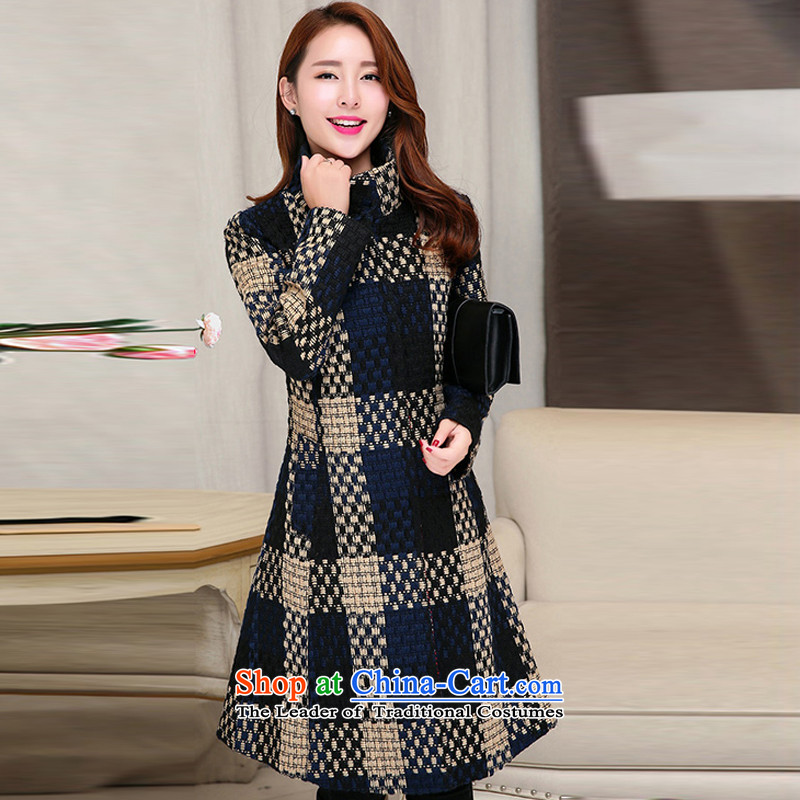 The United States welcomes the Nga gross? 2015 autumn and winter coats female replacing woolen coat female new gross? female Korean version of the jacket long cashmere overcoat female navy blue, M-Yan-ah (meixinya) , , , shopping on the Internet