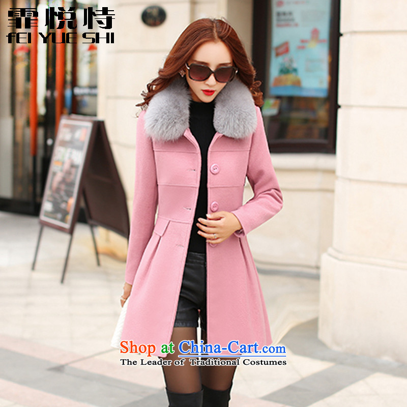 The International Korean version of YUE Fei 2015 autumn and winter new gross girls jacket? long coats female BH452C5048 gross? pink?XXL