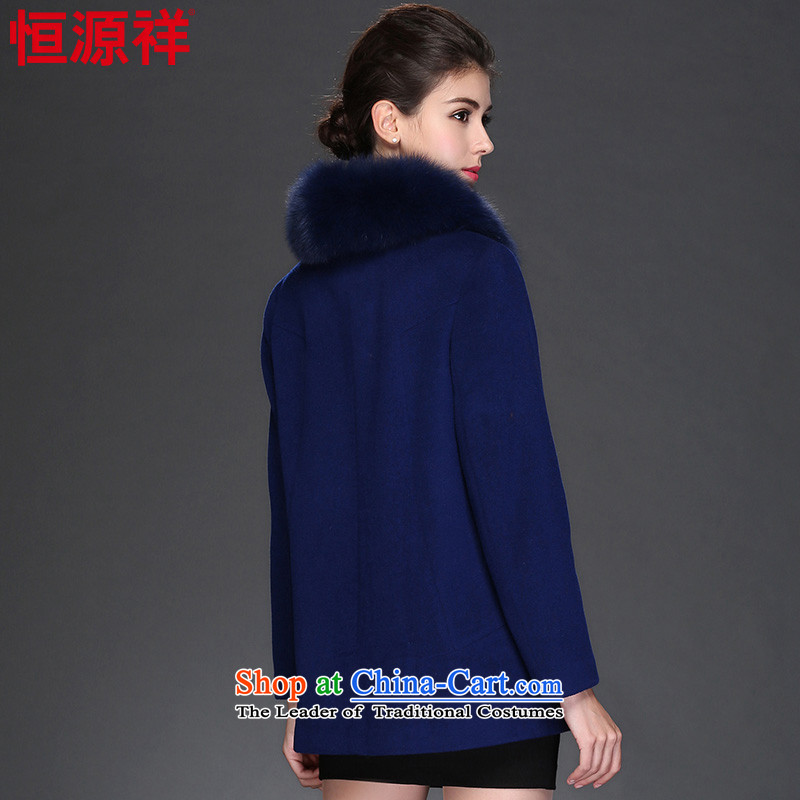 Hengyuan Cheung 2015 autumn and winter coats, wool a short of the amount? jacket for the middle-aged   Fox Gross Gross? No. 1 female coats 165/L., blue. Hengyuan Cheung shopping on the Internet has been pressed.