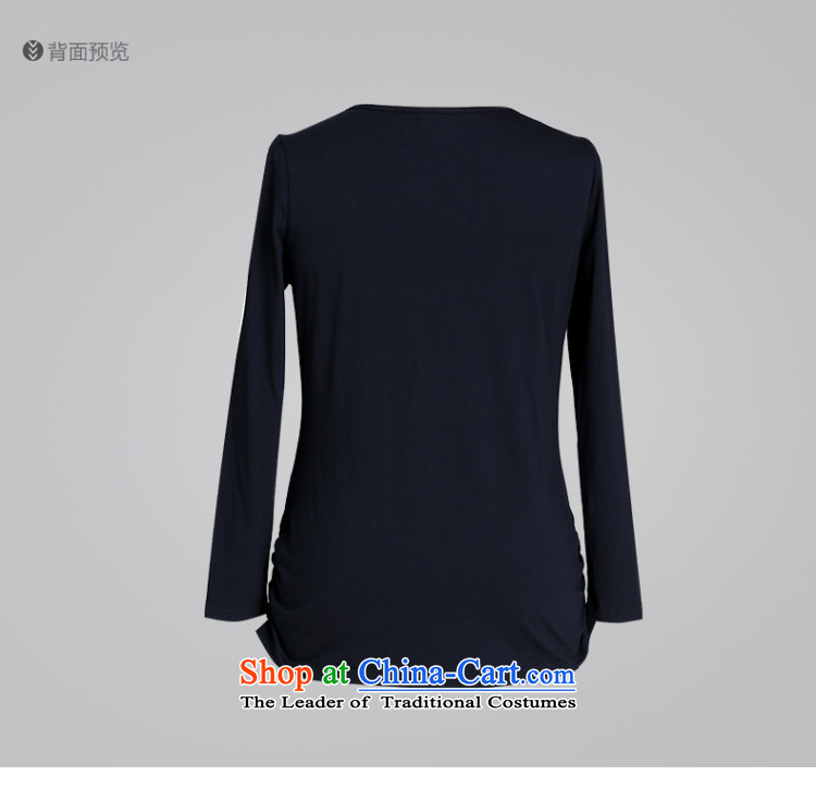 The former Yugoslavia Li Sau 2015 autumn large new mount female stylish pearl embroidered tile round-neck collar long-sleeved T-shirt female black 3XL 1086 picture, prices, brand platters! The elections are supplied in the national character of distribution, so action, buy now enjoy more preferential! As soon as possible.