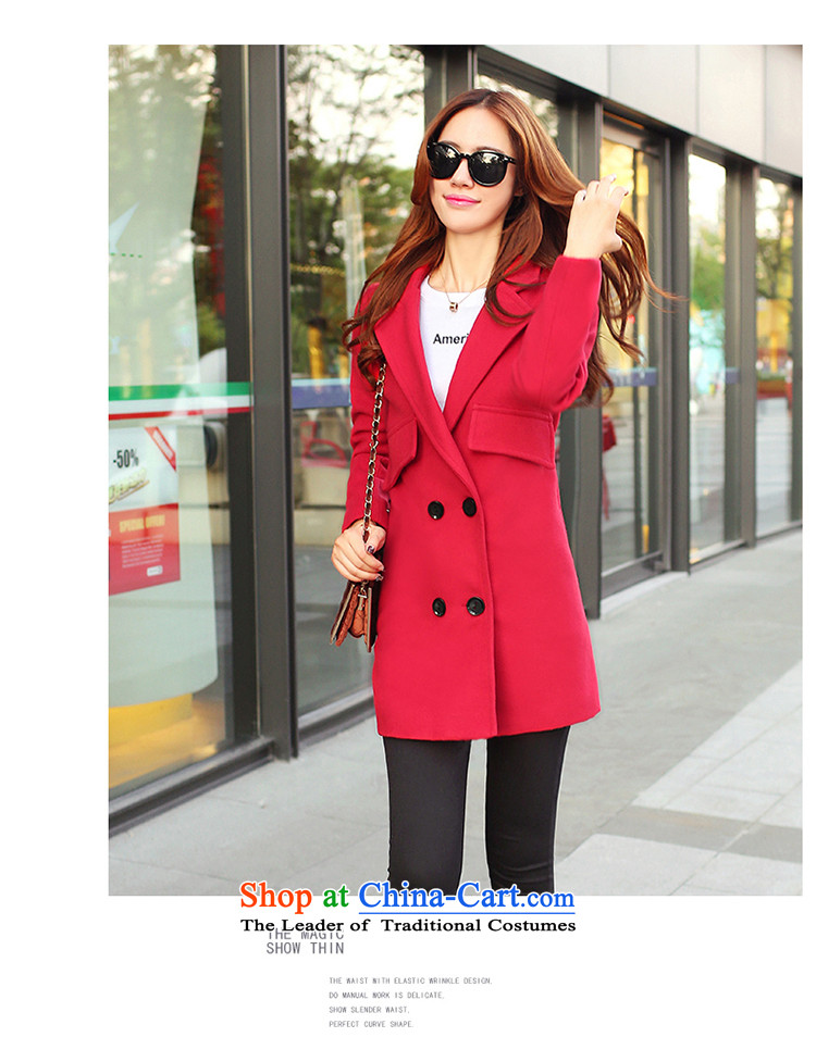 Letter alite 2015 autumn and winter new Korean Sau San video thin double-long coats gross? female chestnut horses L picture, prices, brand platters! The elections are supplied in the national character of distribution, so action, buy now enjoy more preferential! As soon as possible.