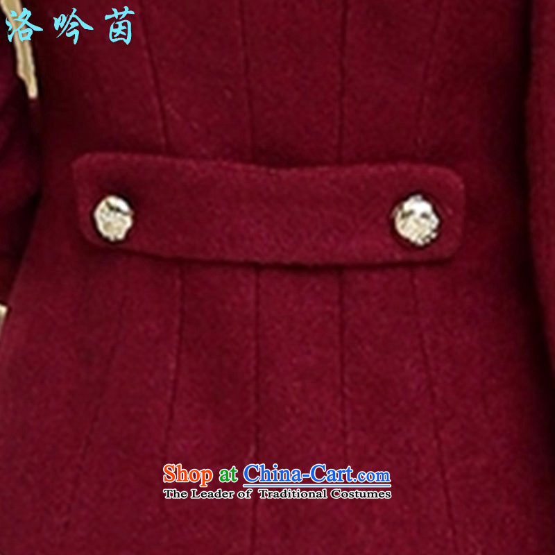 The Athena Chu 2015 winter clothing to recite the new Korean women's wild? long clothes. Much of the Sau San Mao jacket coat female Q050? maroon , L4 Ginyu Athena , , , shopping on the Internet