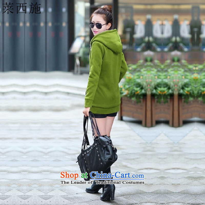 Hundreds of shops benefit war Gloria Xi Shi 2015 Autumn on large women fall/winter collections to intensify the Korean wild thick forming the Netherlands female 1015 mm Green  , L'Xi Shi , , , shopping on the Internet