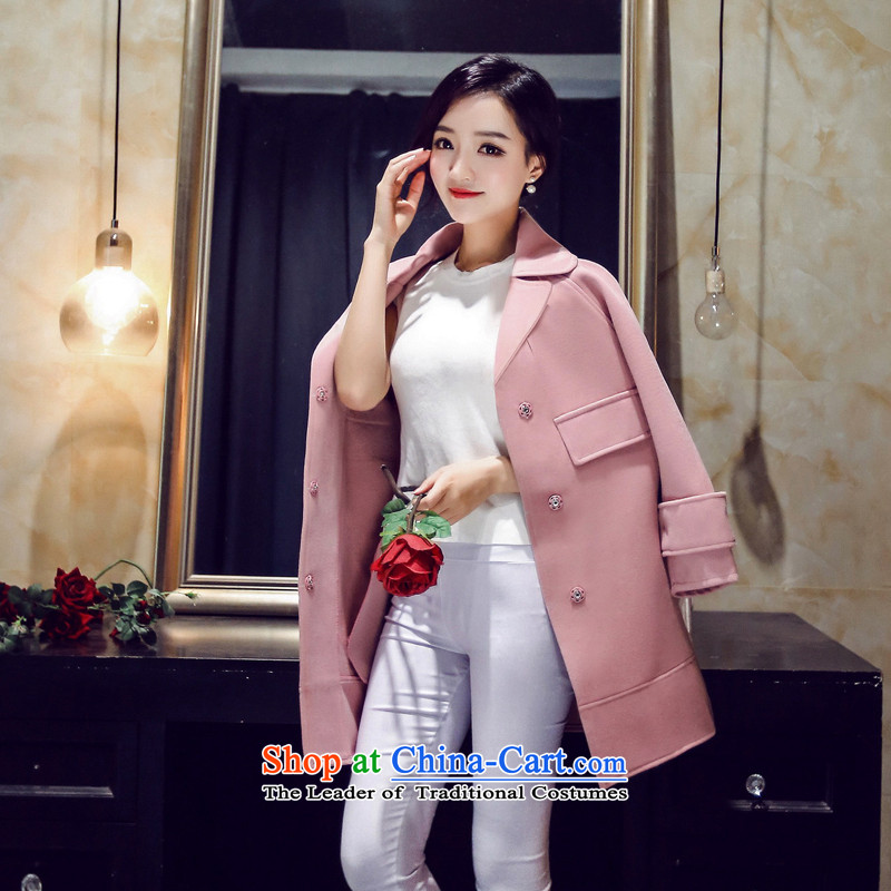 The OSCE's Lai 2015 Elizabeth autumn and winter new two-sided cashmere overcoat wool coat in the female? long coats)? pink PUERTORRICANS loose version is a small number), the concept of the CSCE to achieve lai (oushadili sa) , , , shopping on the Internet