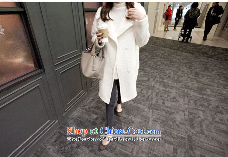 The wounds of Korea Kai autumn and winter new Korean version of large roll collar jacket in gross? long white video thin cashmere overcoat White M a picture, prices, brand platters! The elections are supplied in the national character of distribution, so action, buy now enjoy more preferential! As soon as possible.