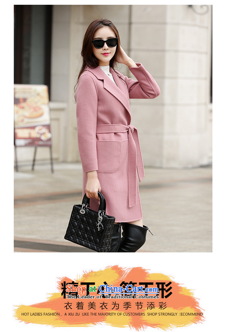 A new ethnic Houston autumn and winter light luxury elegant luxury video thin tether classic reverse collar in long cashmere wind jacket wool coat B)? Cyan L picture, prices, brand platters! The elections are supplied in the national character of distribution, so action, buy now enjoy more preferential! As soon as possible.