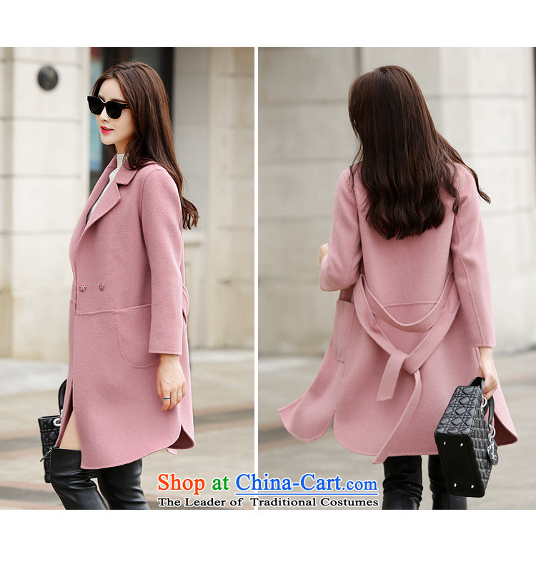 A new ethnic Houston autumn and winter light luxury elegant luxury video thin tether classic reverse collar in long cashmere wind jacket wool coat B)? Cyan L picture, prices, brand platters! The elections are supplied in the national character of distribution, so action, buy now enjoy more preferential! As soon as possible.