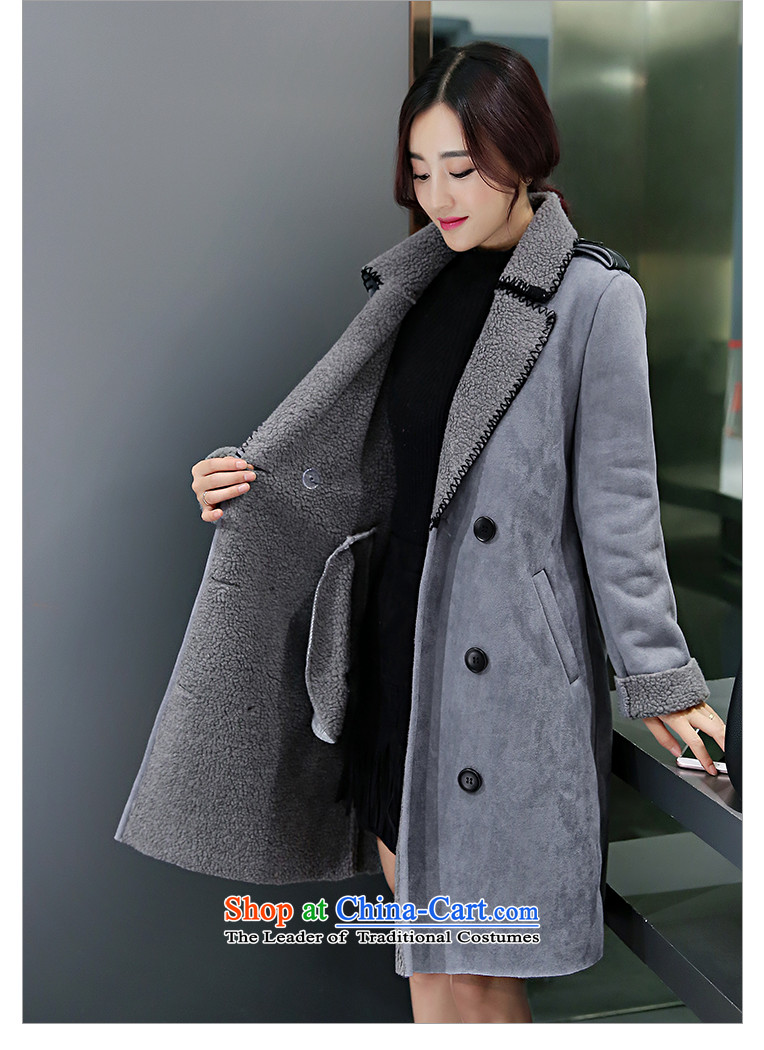 A strange flower 2015 autumn and winter new women's body graphics thin long-sleeved decorated in long single row detained thick wool coat gross?? coats female Korean Gray L picture, prices, brand platters! The elections are supplied in the national character of distribution, so action, buy now enjoy more preferential! As soon as possible.
