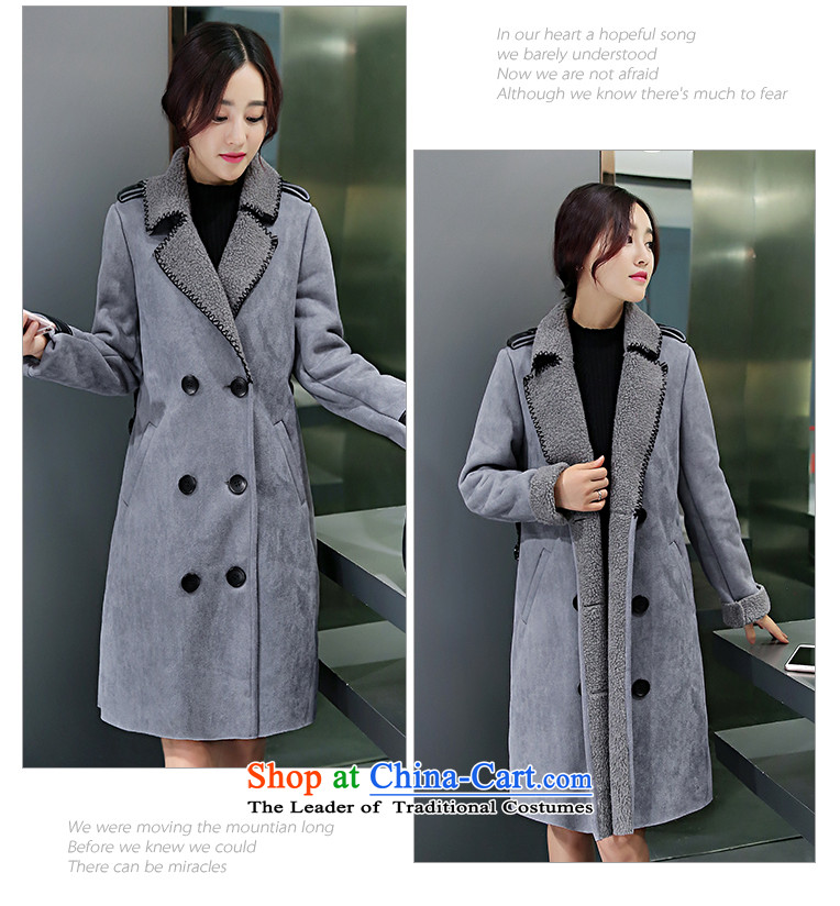 A strange flower 2015 autumn and winter new women's body graphics thin long-sleeved decorated in long single row detained thick wool coat gross?? coats female Korean Gray L picture, prices, brand platters! The elections are supplied in the national character of distribution, so action, buy now enjoy more preferential! As soon as possible.