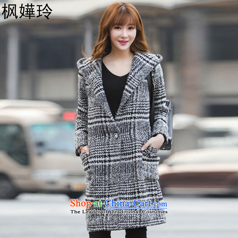 Miriam Yeung Ling Feng 2015 Fall/Winter Collections new Korean Sau San over the medium to longer term Gross Gross for coats jacket women?  3371 black and white , L, Miriam Yeung Ling Feng , , , shopping on the Internet